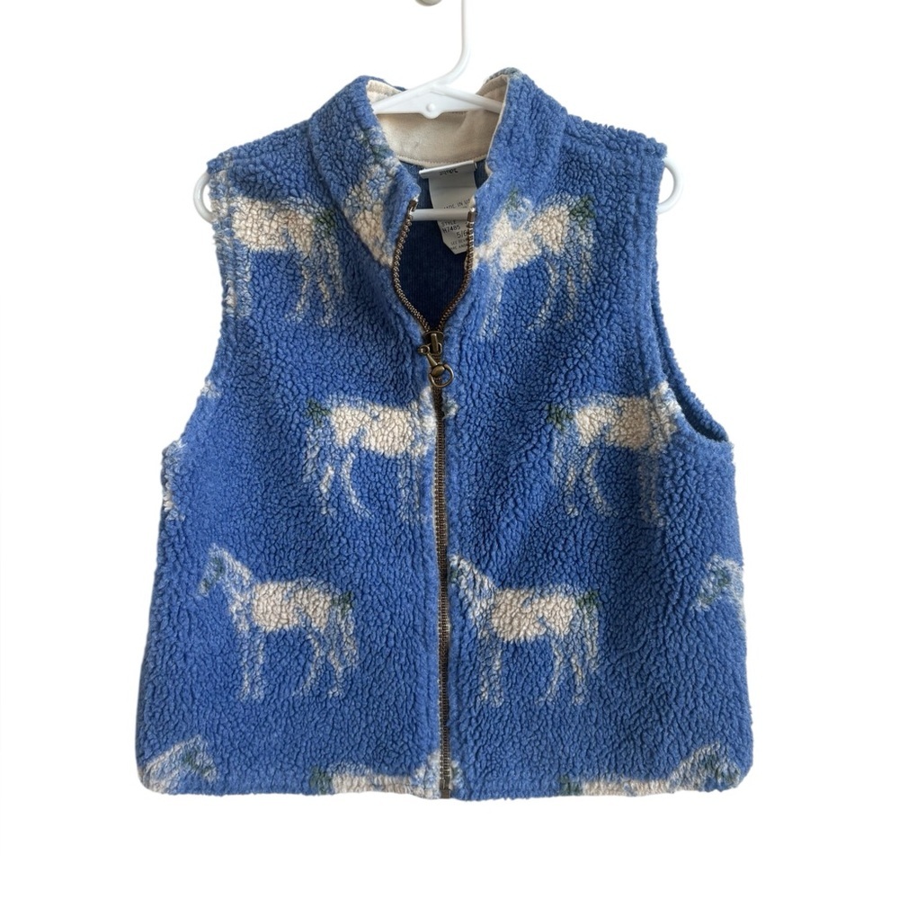 Hartstrings Sherpa Fleece Vest Kids 5/6 Made in USA